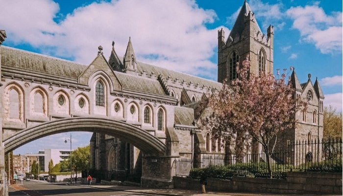 Christ Church Cathedral in Dublin in a sunny day