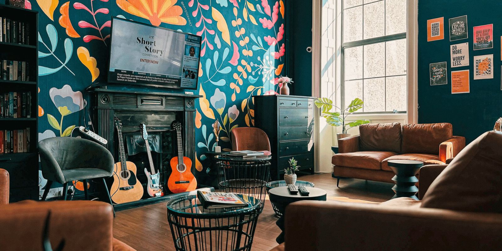 TV Room at Gardiner House Hostel in Dublin, Ireland