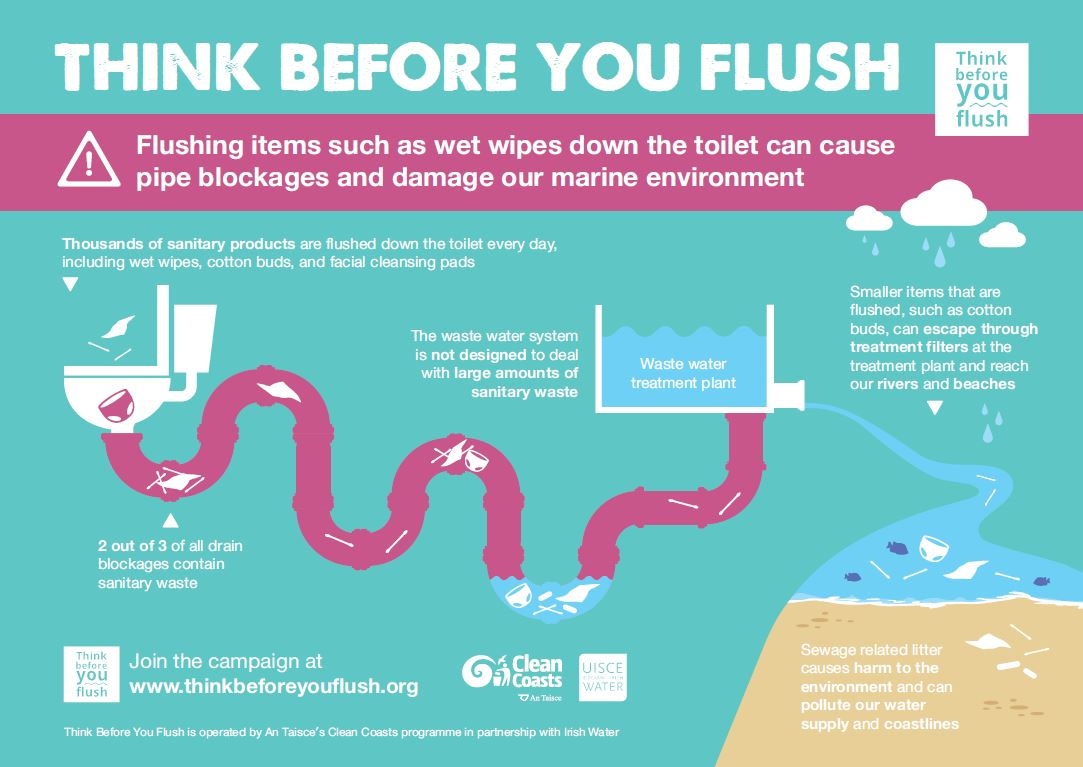 Think Before Your Flush Sign